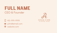 Event Calligraphy Letter A Business Card