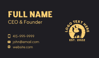 Yellow Howling Wolf  Business Card