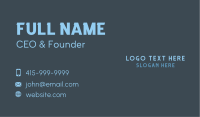 Blue Business Wordmark Business Card