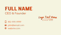 Cursive Retro Wordmark Business Card