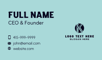 Generic Company Firm Letter K Business Card