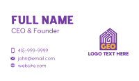 Violet Geo Pattern House Business Card