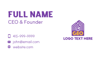 Violet Geo Pattern House Business Card Design