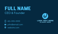 Round Tech Business Letter W Business Card