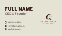 Classic Cursive Letter Q Business Card