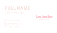 Pastel Pink Wordmark Business Card