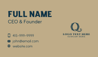 Fancy Antique Letter Q Business Card