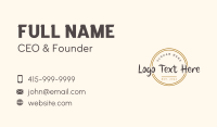 Hipster Cafe Wordmark Business Card