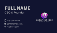 Tech Business Letter W Business Card Design