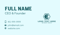 Modern Green Letter E Business Card