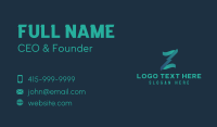 Lightning Letter Z  Business Card Design