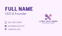 Modern Purple Letter X Business Card