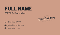 Casual Tilted Wordmark Business Card