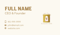 Golden Frame Leaves Lettermark Business Card