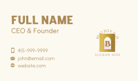 Golden Frame Leaves Lettermark Business Card