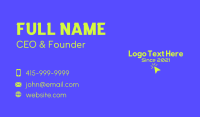 Mouse Pointer Wordmark Business Card Design