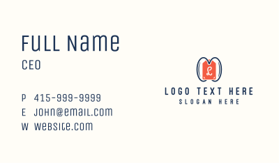 Price Tag Lettermark Business Card