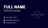 Circle Neon Wordmark Business Card Design