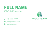 Leaf Organic Letter T Business Card Design