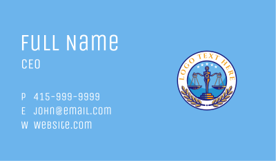 Attorney Law Scales Business Card