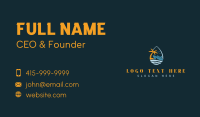 Tropical Ocean Cruise Ship  Business Card Design