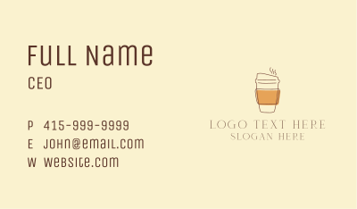 Takeaway Reusable Coffee Cup Cafe  Business Card