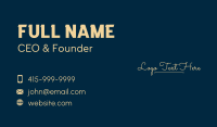 Yellow Elegant Wordmark Business Card