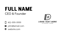 Line Letter D Business Card Design