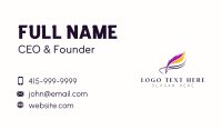 Quill Journal Writer Business Card