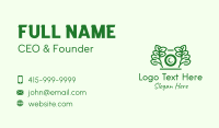 Green Camera Leaf  Business Card Design