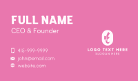 Pink Letter T Business Card