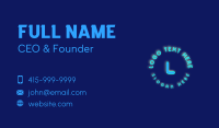 Cool Blue Neon Lights Business Card