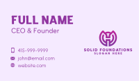 Purple Gradient Letter H Business Card