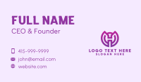 Purple Gradient Letter H Business Card Design