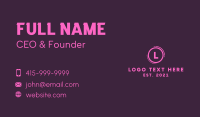 Pink Circle Letter Business Card Design