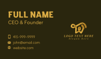 Gold Ink Letter W Business Card