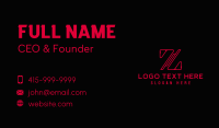 Letter Z Minimalist Software Business Card Design