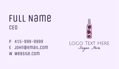 Artistic Wine Bottle Business Card