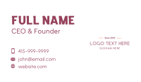 Creative Minimalist Wordmark Business Card