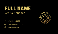 Golden Circuit Letter C Business Card