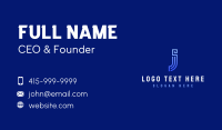 Digital Letter J Modern Business Card