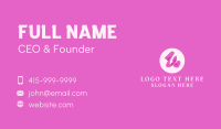 Pink Fashion Letter U Business Card