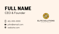Yellow Round Stained Glass Business Card