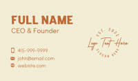 Orange Retro Company Business Card