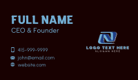 Startup Corporate Company Letter N Business Card Design