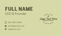 Script Apparel Shop Wordmark Business Card