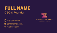 Zigzag Line Letter Z Business Card Design