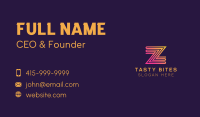 Zigzag Line Letter Z Business Card