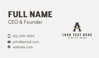Western Horn Letter A Business Card