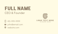 Generic Marketing Letter G Business Card